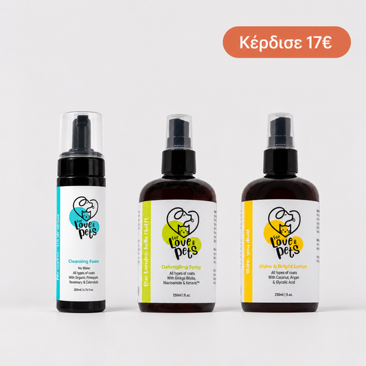 Σετ Περιποίησης Χωρίς Νερό για Σκύλους & Γάτες, Καθαρό και Περιποιημένο Τρίχωμα Χωρίς Μπάνιο
